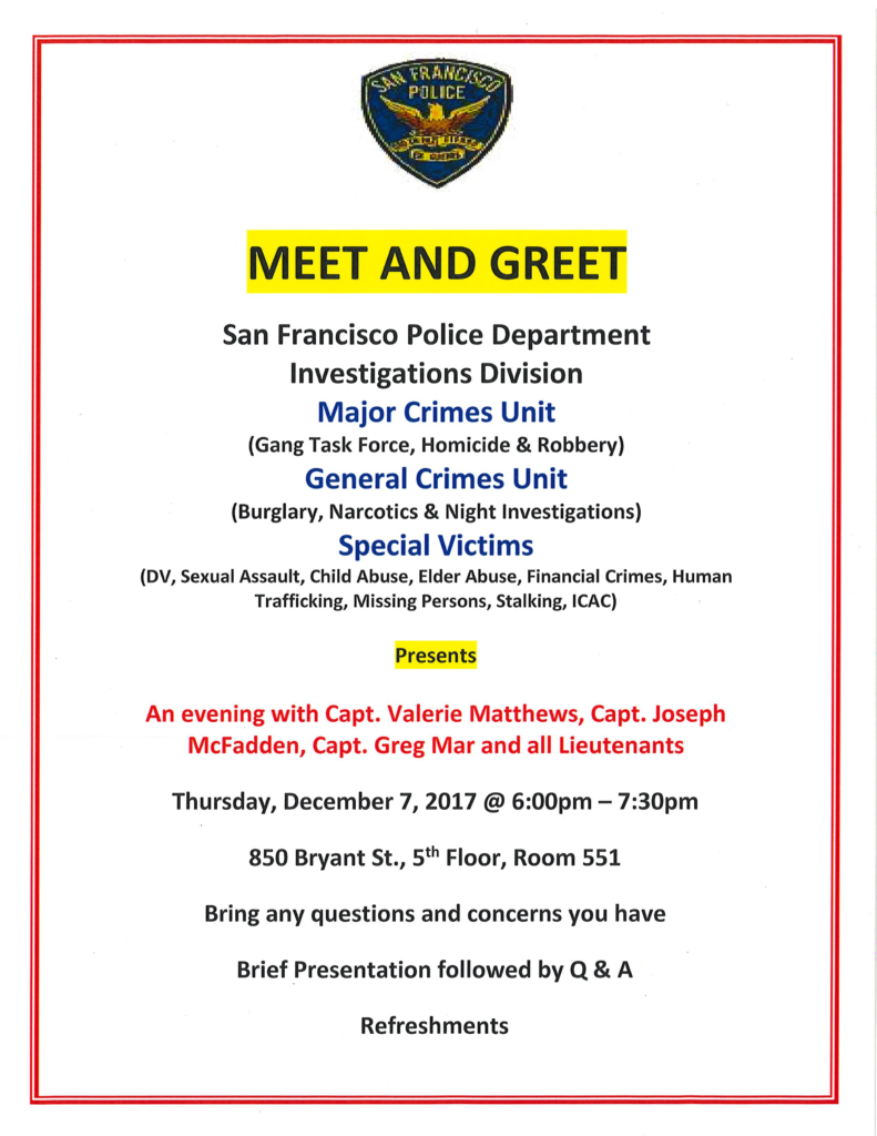 Investigations Bureau Meet & Greet