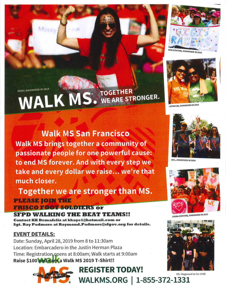 Join SFDP In Walk MS San Francisco 2019 Taraval Station